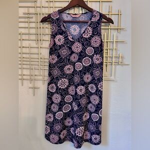 S/S Pronto Petite Navy Pink Medallion Print Shift Dress PS